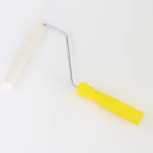 For Home Decor Factory Price Yellow Handle White Hair Stainless Steel Framed Paint Brush Roller