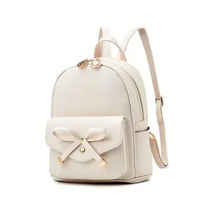 Women' s Backpacks Amazon Hot Selling Girls Travel Ladies Bow Cute PU Leather Backpack Mini Backpack Purse for Women