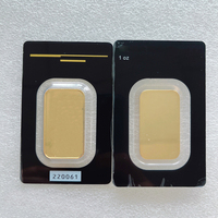 Barres de lingots d'or plaqué non magnétiques avec numéros de série, 1 oz, 2,5, 5, 10, 20, 50, 100 grammes, en laiton scellé, forme rectangulaire