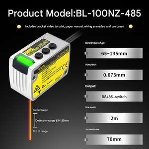 IR 센서 고정밀 0.002mm 아날로그 수량 485 레이저 변위 거리 적외선 감지기 스위치 두께 높이 측정용 - Product Image 4