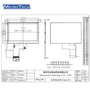 Personnalisé 480x272 Haute Luminosité RVB I/F 40Pin LCD Affichage ST7283 4.3 pouces TFT LCD - Product Image 6