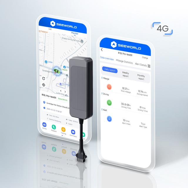 GPS GLONASS Waterproof Tracker with Geofence ACC Detection 4G LTE Android App for Vehicle Fleet Use & PC Track View