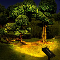 Projecteur solaire LED étanche pour drapeau de jardin, lumière chaude et brillante avec alimentation par panneau solaire