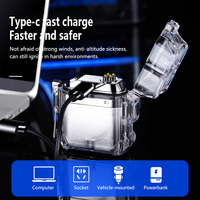 Allume-cigare électronique ARC transparent rechargeable par USB, étanche, design original pour le camping et les cigarettes, fabriqué en usine OEM