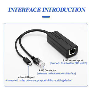 Gigabit 100/1000Mbps RJ45 48V <span class=keywords><strong>5V</strong></span> Micro USB tách điện <span class=keywords><strong>Ethernet</strong></span> Adapter POE <span class=keywords><strong>splitter</strong></span> cho không PoE Thiết bị zhenqiankj - Product Image 6
