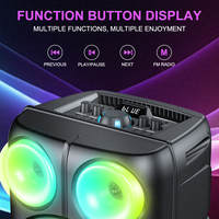 SING-E ZQS8238 Altavoz Karaoke Portátil BT con 2 Micrófonos, LED RGB, Funciona con Batería, para Exteriores