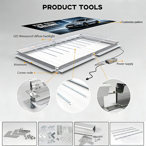 <span class=keywords><strong>Profilé</strong></span> en aluminium extrudé FOXYGEN 90mm*60mm/9cm*6cm 2mm <span class=keywords><strong>pour</strong></span> cadre à clipser publicitaire en tissu avec couvercle rabattable <span class=keywords><strong>pour</strong></span> caisson lumineux - Product Image 3