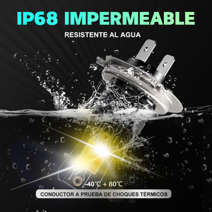 Feux de brouillard <span class=keywords><strong>LED</strong></span> exclusifs pour voiture, plug-in H1 H4 H7 tout-en-un, focalisation 9005 9006, stroboscopique modifié, 12V 12W 8000 Lumens 6000K, universel - Product Image 5