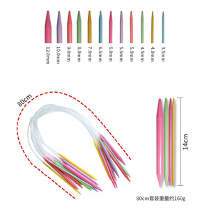 Aiguilles à tricoter circulaires <span class=keywords><strong>12</strong></span> pièces multicolores en plastique, outils pour le tricot manuel et le bricolage - Product Image 4