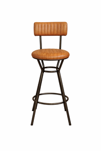 Chaise de bar contemporaine avec structure en métal, design ergonomique et coussin rembourré pour comptoir de cuisine ou bar à petit-déjeuner - Product Image 5