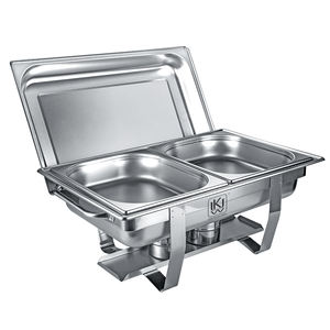 1/2 GN Pfanne Edelstahl Full Size Faltbare Chafing Dish 9L Alkohol ofen Rechteckige Edelstahl Luxus Chafing Dishes - Product Image 1
