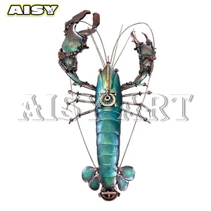 Rétro Nostalgique Style Industriel Écrevisse Modèle Pendentif Hotpot Restaurant Grill bar Magasin Mur Métal Fer Décoration - Product Image 5