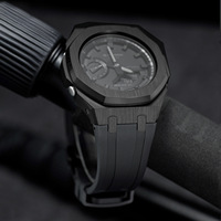 Boîtier de montre en acier inoxydable 316L sans clous, motif chêne, pour modification GA2100 GA2110 GAB2100