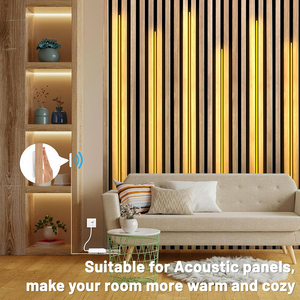 Tira de Luz <span class=keywords><strong>LED</strong></span> COB, <span class=keywords><strong>LED</strong></span> COB Flexible para Panel Acústico y Paneles de Pared de Listones de Madera en Paralelo <span class=keywords><strong>con</strong></span> Interruptor Táctil Regulable - Product Image 2