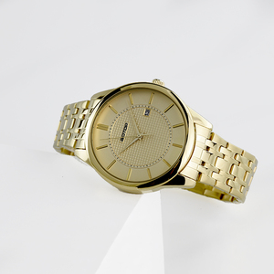 inoxidable sólido banda <span class=keywords><strong>reloj</strong></span> de pulsera 5atm impermeable de oro simple colores dial calendario mano <span class=keywords><strong>reloj</strong></span> para hombre - Product Image 1
