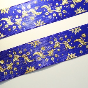 Rubans de Noël en gros pour emballage de fleurs et gâteaux, motif <span class=keywords><strong>poisson</strong></span> <span class=keywords><strong>rouge</strong></span> coloré, satin gaufré or laser - Product Image 1