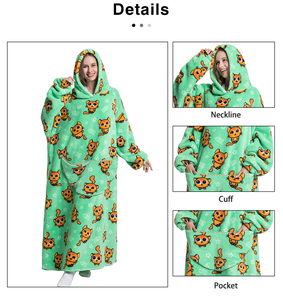 Custom Printing Oversize <strong>Long</strong> Wearable Sherpa Flannel Fleece TV Cuddle <strong>Snuggle</strong> Blanket with Sleeves <strong>Hoodie</strong> Custom Pocket Factory - Product Image 6