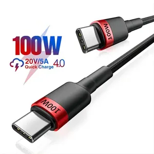 100W Type C To C Red Data Cables Usb Charger Type C Cable For Samsung