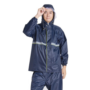 Conjunto de <span class=keywords><strong>Impermeable</strong></span> de Dos Piezas para Adultos, de Tela Oxford, para Uso en Vehículos Eléctricos, Estilo Grueso, con Franjas Reflectantes y <span class=keywords><strong>Capa</strong></span> <span class=keywords><strong>Impermeable</strong></span> de PVC - Product Image 1
