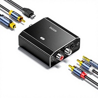 Convertisseur audio analogique-numérique Biaze avec adaptateurs RCA, optique, coaxiaux 3,5 mm pour PS5, PS4, HDTV, DVD, barre de son