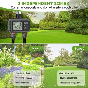 Digital <b>Timer</b> Drip Irrigation System with 2-Zone Automatic Watering Controller for Outdoor Use - Product Image 5