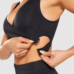Women's Stylish Comfy Sports Bra Wireless Mesh Racerback Removable <b>Padded</b> Four-Way Stretch Breathable Quick Dry <b>Running</b> - Product Image 2