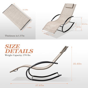 Kim loại ngoài trời KD giải trí ghế đi lang thang ghế ban công trong nhà Rocking Chair Sun <span class=keywords><strong>Lounger</strong></span> Patio Chaise <span class=keywords><strong>Lounger</strong></span> cho sân vườn - Product Image 4