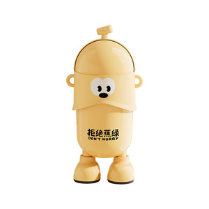 Creative Household Trash Can With Lid <b>Large</b> Size Thickened Cartoon Design Indoor Use Plastic <b>Bin</b> - Product Image 2