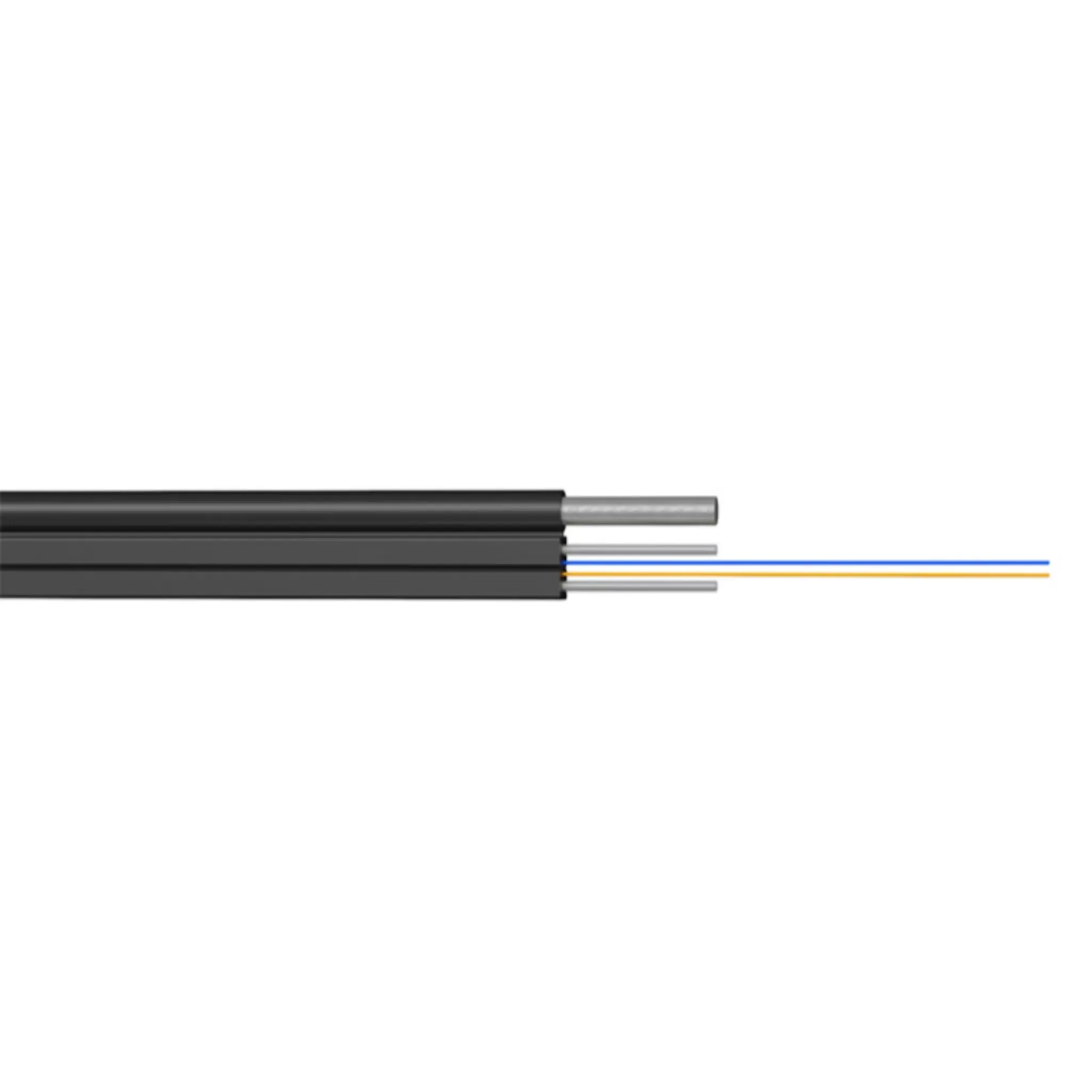 Siyah Lszh kılıflı mükemmel iletişim iletim özelliği Ftth saplamalı kablo Ftth Fiber optik kablo