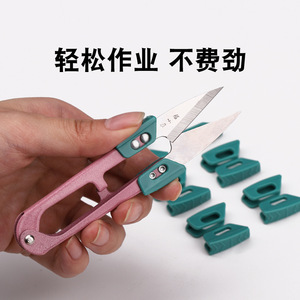 Diy Multi Purpose <b>Scissors</b> Stainless Steel Blade Soft Grip Handle Foldable Fabric <b>Sewing</b> Shears Green Smooth Edge - Product Image 3