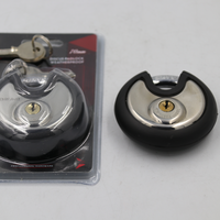 Serrure de cadenas à disque en acier inoxydable 201 recouverte de caoutchouc de type lune spéciale robuste de 60mm étanche pour l'utilisation de porte