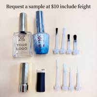 Flacon en verre vide de 13 ml pour vernis à ongles en gel, avec pinceau et capuchon carré, idéal pour les usines