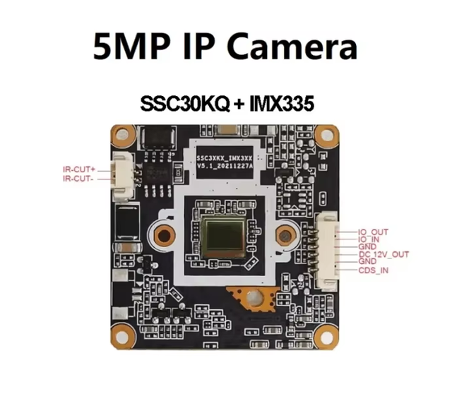 IMX335 5MP IP Camera Board SSC30KQ Module, 2592x1944 30FPS with Smart Night Vision & P2P for CCTV