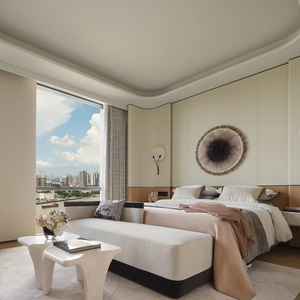 Set di Mobili Moderni per Camera da Letto Pacchetto Completo Design Minimalista con Letto <span class=keywords><strong>King</strong></span> Size Fluttuante e Testiera di Lusso per Attico Contemporaneo - Product Image 6