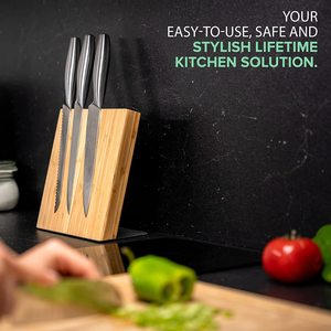 Support magnétique transfrontalier pour couteaux en bambou et bois, base magnétique pour couteaux, rangement magnétique pour couteaux de cuisine domestique - Product Image 2