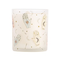 Nouveauté conception en gros personnalisé mauvais yeux bougie décalcomanie impression décor à la maison bocal en verre cire de soja bougies parfumées