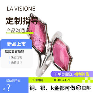 Bague personnalisée en argent 925 avec cristaux de strass électroplaqués, artisanat italien, bijoux vintage, mode simple pour femmes - Product Image 5