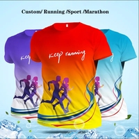 Camisetas de Sublimación Personalizadas con Impresión Completa, 100% Poliéster, para Maratón