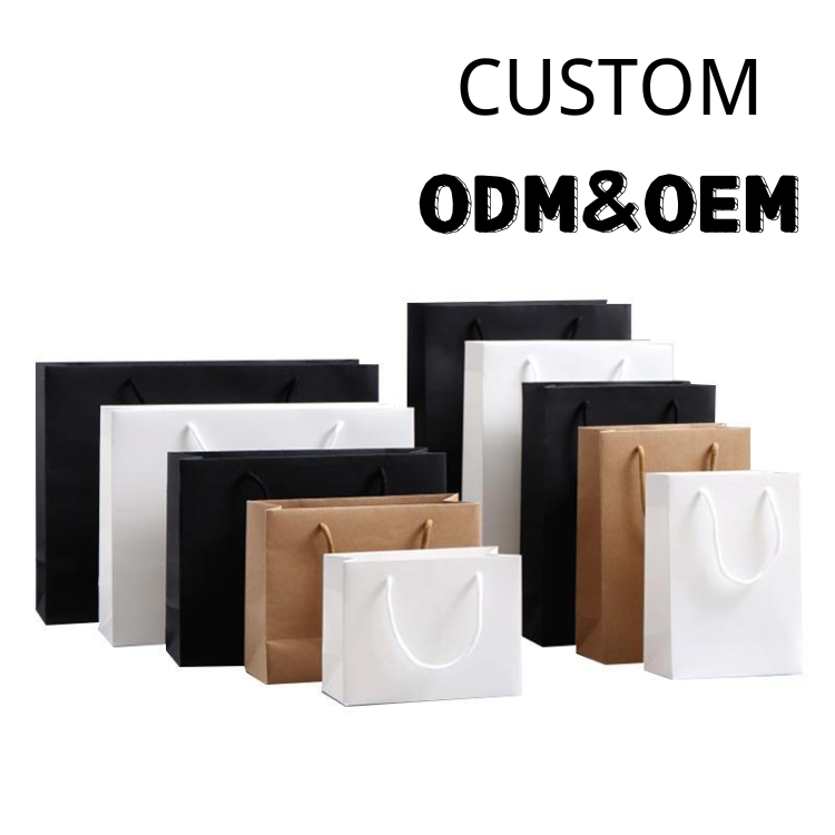 Supplier Kid Cute Printed Cardboard Paper Bag Custom Grocery Packaging Ivory Board Paper Bag with Your Own logo for Packaging