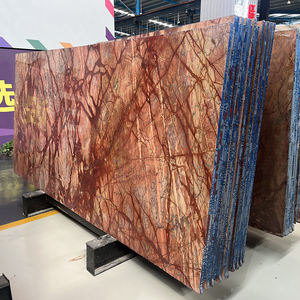 Lastre di marmo rosso Calactta con vetri di lusso in pietra di lusso Villa decorazione in marmo da parete sfondo blu piastrelle di marmo - Product Image 4
