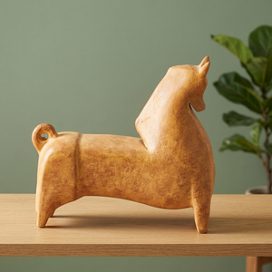Handcrafted Wooden Horse Sculpture | Natural for Wood Decorative Figurine Mid Century Modern Abstract Design Eco-friendly - Product Image 3