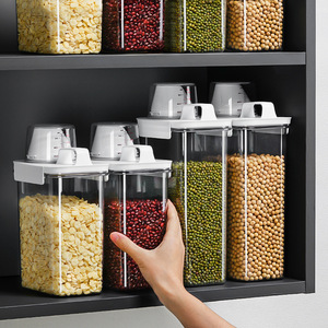 A129 Wholesale Airtight Plastic Food <strong>Storage</strong> <strong>Container</strong> with Lid Cereal Grain Rice Bottle Clear Pantry Fridge Kitchen Organizer - Product Image 1