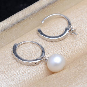 Support de boucles d'oreilles en argent S925 Wenchi, forme de vague, DIY, en forme de C, pour boucles d'oreilles de 7 à 10 mm, composant de bijoux, modèle 15643, Chine - Product Image 2