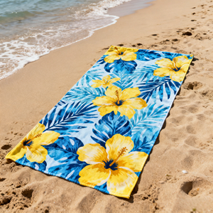 Serviette de plage et de bain en coton éponge 100 % personnalisable avec logo, super absorbante, imprimée, ultra douce et respectueuse de la peau – Offre Spéciale - Product Image 1