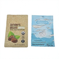 Kemasan Makanan Kantong Reselable Zipper Stand-Up untuk Cokelat Kacang Kering, Buah Kering, Camilan, Teh, Kopi, dan Biji-bijian dengan Cetak