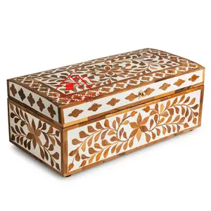 100% प्राकृतिक ऊंट हड्डी जड़ना सजावटी गहने भंडारण बॉक्स अद्वितीय आयत आकार कपड़े बॉक्स बिक्री के लिए सुरुचिपूर्ण Trinket बॉक्स