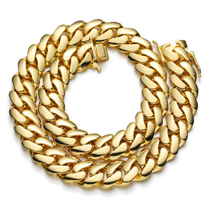 Disponibile Catena Grossetta 22MM Lusso Placcata Oro 18K Maglia Cubana da <span class=keywords><strong>Uomo</strong></span> Stile HipHop con Catena Cubana Arrotondata Placcata Oro 14K <span class=keywords><strong>Collana</strong></span> <span class=keywords><strong>Bracciale</strong></span> - Product Image 6