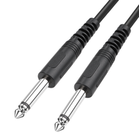 Câble Instrumental 6,35 mm à 6,35 mm, Jack Audio Stéréo TRS Mâle-Mâle 1/4 Pouce pour Guitare Électrique, Basse, Amplificateur, Haut-Parleur