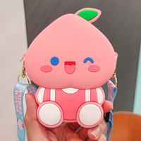 Porte-monnaie en PVC mignon de style dessin animé avec fermeture éclair, sac à bandoulière pour filles, style étranger, sac pour bébé de maternelle, motif bonbon, sac décoratif