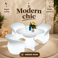Tables LED d'extérieur imperméables en forme de fleur, 16 couleurs, mobilier d'extérieur